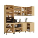 Ver imagem 4 de Cozinha Compacta de Canto 100 Mdf 5 Peças com Tampo e Espaço Micro-ondas 236cm Aura Luciane Móveis