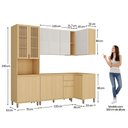 Ver imagem 5 de Cozinha Compacta de Canto 100 Mdf 5 Peças com Tampo e Espaço Micro-ondas 236cm Aura Luciane Móveis