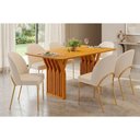 Ver imagem 1 de Mesa Sala Jantar Yara + 6 Cadeiras Lizy Cedro DJ Móveis