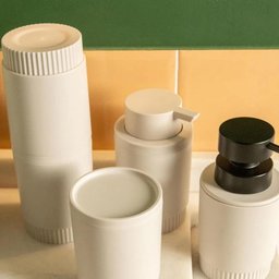 Porta Sabonete Líquido para Banheiro Dórica ou Bege 300ml Suporte Dispenser Sabão Lavabo - 3 Porta Sabonete Líquido para Banheiro Dórica ou Bege 300ml Suporte Dispenser Sabão Lavabo - 3