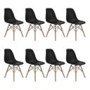 Ver imagem 1 de Kit com 8 Cadeira Eames Eiffel Wood Preta para Sala de Jantar