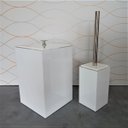 Ver imagem 4 de kit lixeira esconde sacola + porta escova sanitária acrílica