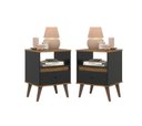 Ver imagem 1 de Conjunto 2 Mesa de Cabeceira 1 Gav - Ted - Cores - Preto/freijó