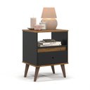 Ver imagem 3 de Conjunto 2 Mesa de Cabeceira 1 Gav - Ted - Cores - Preto/freijó
