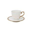 Ver imagem 3 de Conjunto 6 Xícaras Café Porcelana C/ Pires Paddy 90 Ml Branco Wolff