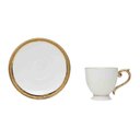 Ver imagem 2 de Conjunto 6 Xícaras Café Porcelana C/ Pires Paddy 90 Ml Branco Wolff
