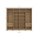 Ver imagem 3 de Guarda Roupa 4 Portas de Correr (2 C/ Espelho) e 4 Gavetas C/ Pés Cb01n565 Flex Nogueira/macadamia