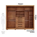 Ver imagem 4 de Guarda-Roupa Casal 3 Portas de Correr com Pés e Espelhos 269cm 100% MDF Olinda Espresso Móveis Bege/Cinamomo/Off White