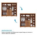 Ver imagem 5 de Guarda-Roupa Casal 3 Portas de Correr com Pés e Espelhos 269cm 100% MDF Olinda Espresso Móveis Bege/Cinamomo/Off White
