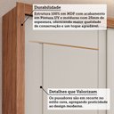 Ver imagem 6 de Guarda-Roupa Casal 3 Portas de Correr com Pés e Espelhos 269cm 100% MDF Olinda Espresso Móveis Bege/Cinamomo/Off White