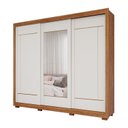 Ver imagem 3 de Guarda-Roupa Casal 3 Portas de Correr com Pés e Espelhos 269cm 100% MDF Olinda Espresso Móveis Bege/Cinamomo/Off White