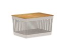 Ver imagem 1 de Cesto Organizador Grid Tampa Bambu 20 L Bege ou Cg355bgf