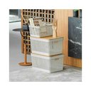 Ver imagem 3 de Cesto Organizador Grid Tampa Bambu 20 L Bege ou Cg355bgf