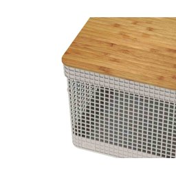 Cesto Organizador Grid Tampa Bambu 20 L Bege ou Cg355bgf - 2