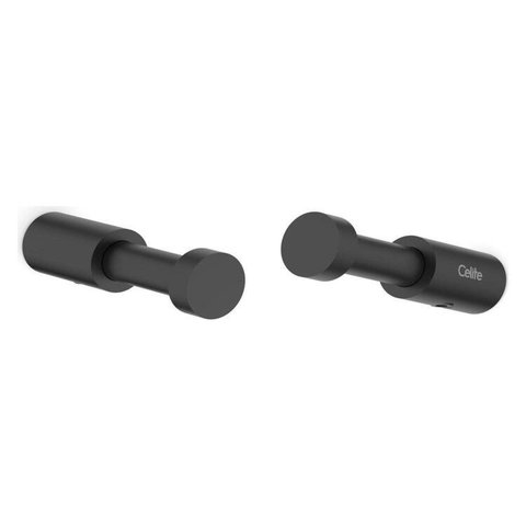 Kit com 2 Cabide Flow Design Redondo Moderno Cinza/Preto Matte Celite