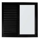 Ver imagem 1 de Janela de Alumínio Preto Veneziana de Correr 3 Folhas Móveis Suprema sem Grade Hale-1.00(l)x1.00(a)