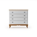 Ver imagem 2 de Cômoda 4 Gavetas Clássica Pés Luiz Xv Branco - Imbuia