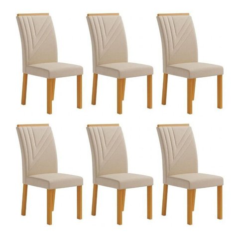 Kit 6 Cadeiras para Sala de Jantar Estofadas Miami Yescasa