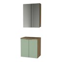 Ver imagem 2 de Conjunto de Banheiro 60cm x 145cm Nature Marrom/Carvalho/Verde