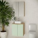 Ver imagem 1 de Conjunto de Banheiro 60cm x 145cm Nature Marrom/Carvalho/Verde