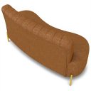 Ver imagem 6 de Sofá 2 Lugares 135cm Pés Aço Dourado Tamar Sintético Camel Z08 - Mpozenato