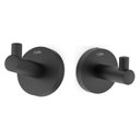 Ver imagem 1 de Kit com 2 Cabide New Linha City Banheiro Metal Cinza/Preto Matte Celite