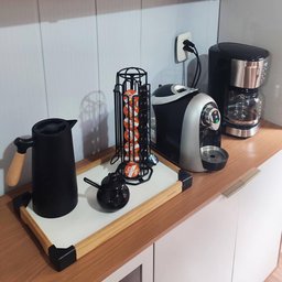 Suporte Giratório Porta 28 Cápsulas de Café Três Corações 15x35cm Aço Preto Organizador - 3