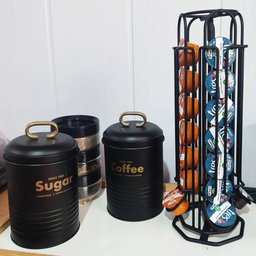 Suporte Giratório Porta 28 Cápsulas de Café Três Corações 15x35cm Aço Preto Organizador - 4