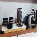Ver imagem 5 de Suporte Giratório Porta 28 Cápsulas de Café Três Corações 15x35cm Aço Preto Organizador