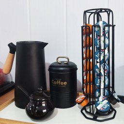 Suporte Giratório Porta 28 Cápsulas de Café Três Corações 15x35cm Aço Preto Organizador - 2