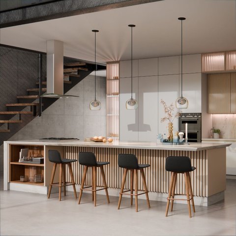 Meia Banqueta Línea Área Gourmet Sofisticado Cobre C/ Preto