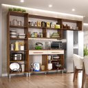 Ver imagem 2 de Armário Cozinha Jasmim 7 Portas 2gav Pés Reguláveis Castanho/off White