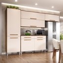 Ver imagem 1 de Armário Cozinha Jasmim 7 Portas 2gav Pés Reguláveis Castanho/off White