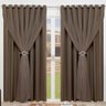 Cortina Blackout Tecido Com Voil + Presilha Ilhós Cromado 7,00m X 2,70m:Avelã - 5
