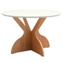 Ver imagem 5 de Mesa de Jantar com Tampo de Vidro e 4 Cadeiras Tecido Bouclé em MDF Cor:Off White com Freijó e