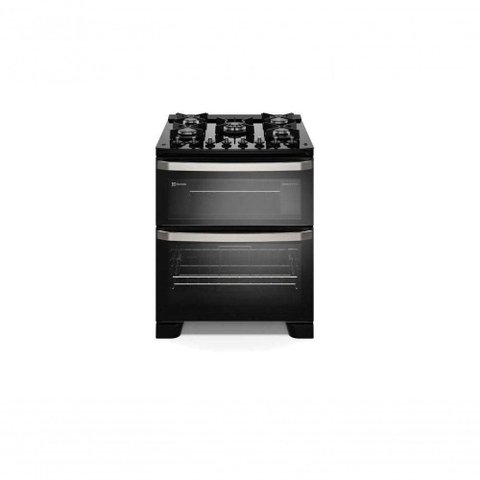 Fogão de Piso 5 Bocas Gás Electrolux Experience Mesa de Vidro Acendimento Automático Preto 110V