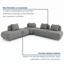 Ver imagem 7 de Sofá de Canto Modulado Orgânico com Almofadas e Base Madeira Maciça 280CMX340CM Madri