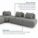 Ver imagem 5 de Sofá de Canto Modulado Orgânico com Almofadas e Base Madeira Maciça 280CMX340CM Madri