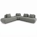 Ver imagem 2 de Sofá de Canto Modulado Orgânico com Almofadas e Base Madeira Maciça 280CMX340CM Madri