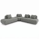 Ver imagem 2 de Sofá de Canto Modulado Orgânico com Almofadas e Base Madeira Maciça 280CMX340CM Madri
