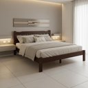 Ver imagem 1 de Cama King Pérola Madeira Maciça Resistente Castanho