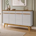 Ver imagem 3 de Aparador Buffet Magno B02 4 Portas Tampo em MDF Off White 160cm Lyam Decor