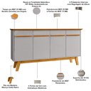 Ver imagem 7 de Aparador Buffet Magno B02 4 Portas Tampo em MDF Off White 160cm Lyam Decor