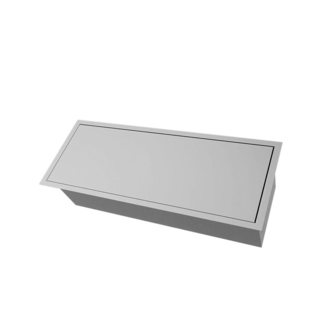 Calha Inox Slim 44x17cm Úmida Tampa Pratos Talheres Copos - 2