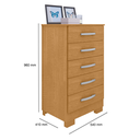 Ver imagem 3 de Cômoda 05 Gavetas Espaçosa Pétala Naturalle