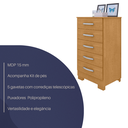 Ver imagem 4 de Cômoda 05 Gavetas Espaçosa Pétala Naturalle