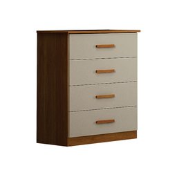 Cômoda 4 Gavetas Rubi Bronze Leifer Móveis Cinamomo/off White - 1