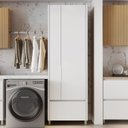 Ver imagem 1 de Armário Multiuso 2 Portas Lavanderia Nesher Branco