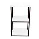 Ver imagem 2 de Aparador Prateleira Casa Quarto Base Preto Tampo Branco