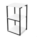 Ver imagem 3 de Aparador Prateleira Casa Quarto Base Preto Tampo Branco